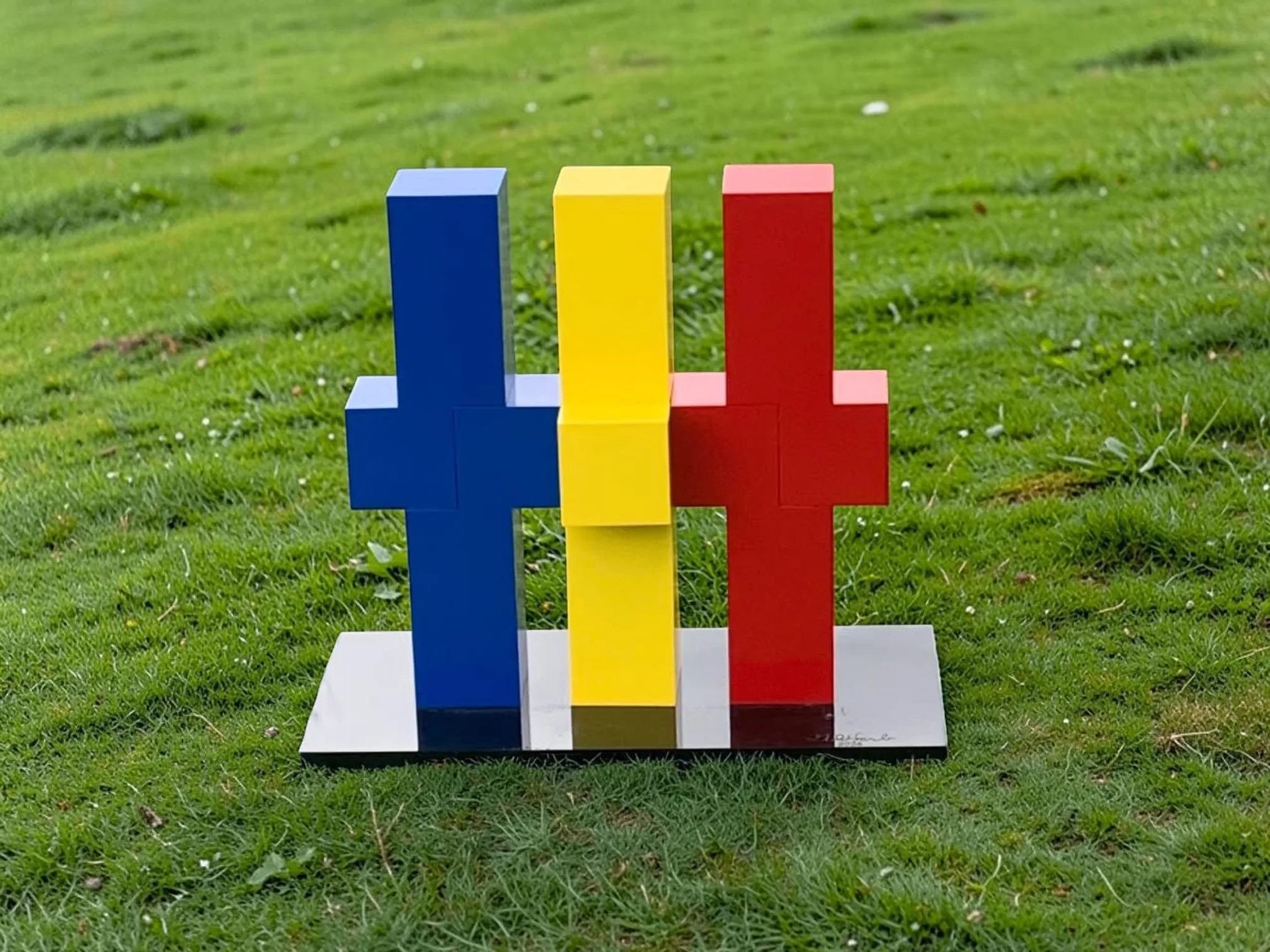Totems - Blue, Yellow, Red sculpture